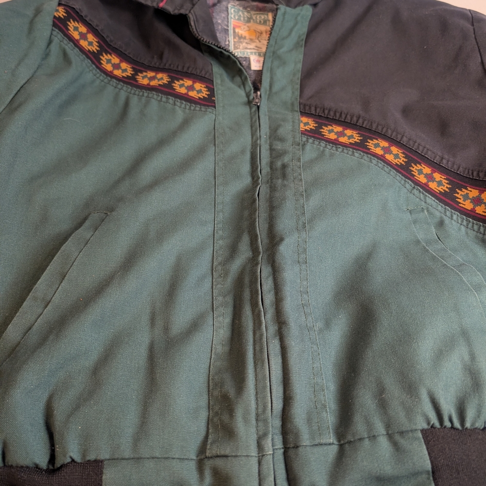 Canyon Guide Outfitters Green and Black Bomber Jacket XL
